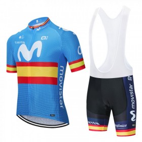 Set Fietsshirt + Korte Koersbroek 2020 Movistar Team N003
